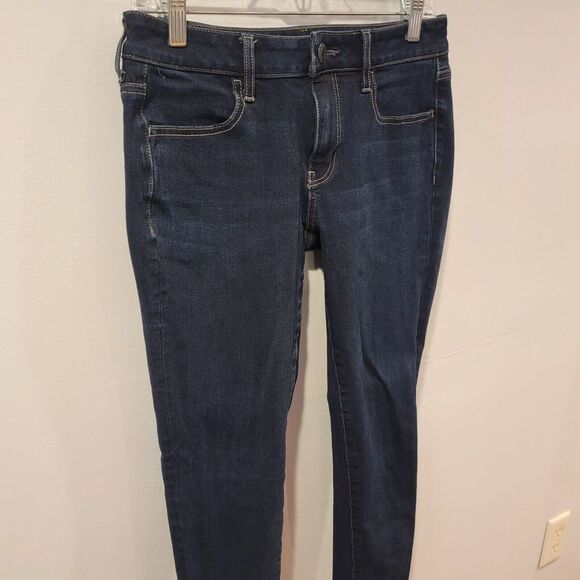 American Eagle Jeans Womens Size 6 Short‎ Jegging Blue Denim Super Stretch x4 - Picture 1 of 10